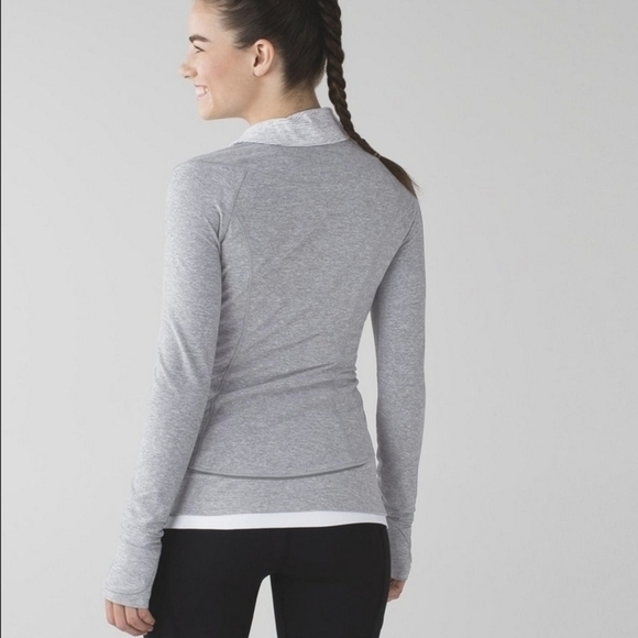 Lululemon Think Fast Pullover Heathered Slate / Tonka Stripe – Size 4 - Picture 2 of 7